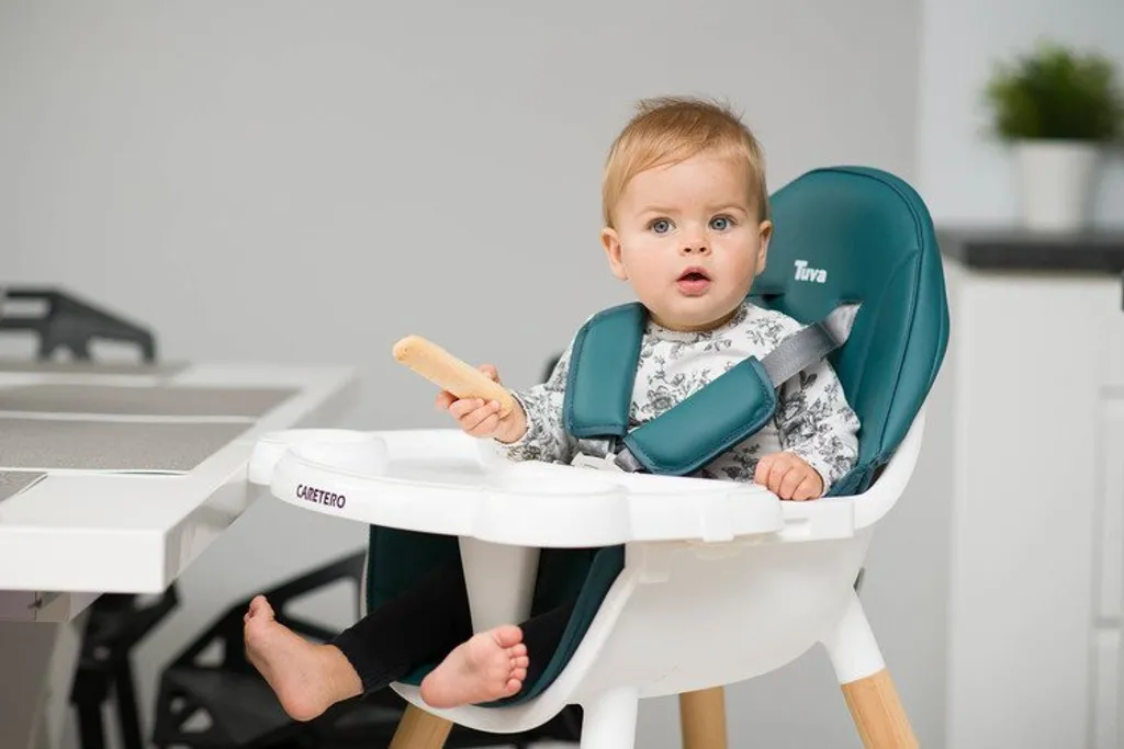 Seggiolone Design Scandinavo Caretero Tuva Verde Scuro 2in1 - 24