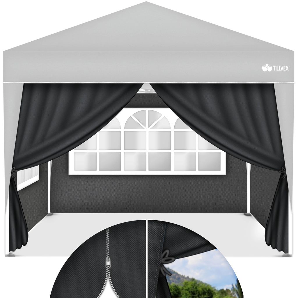 tillvex® 4X Parois latérales anthracite pour pavillon 3x3m Image du produit 