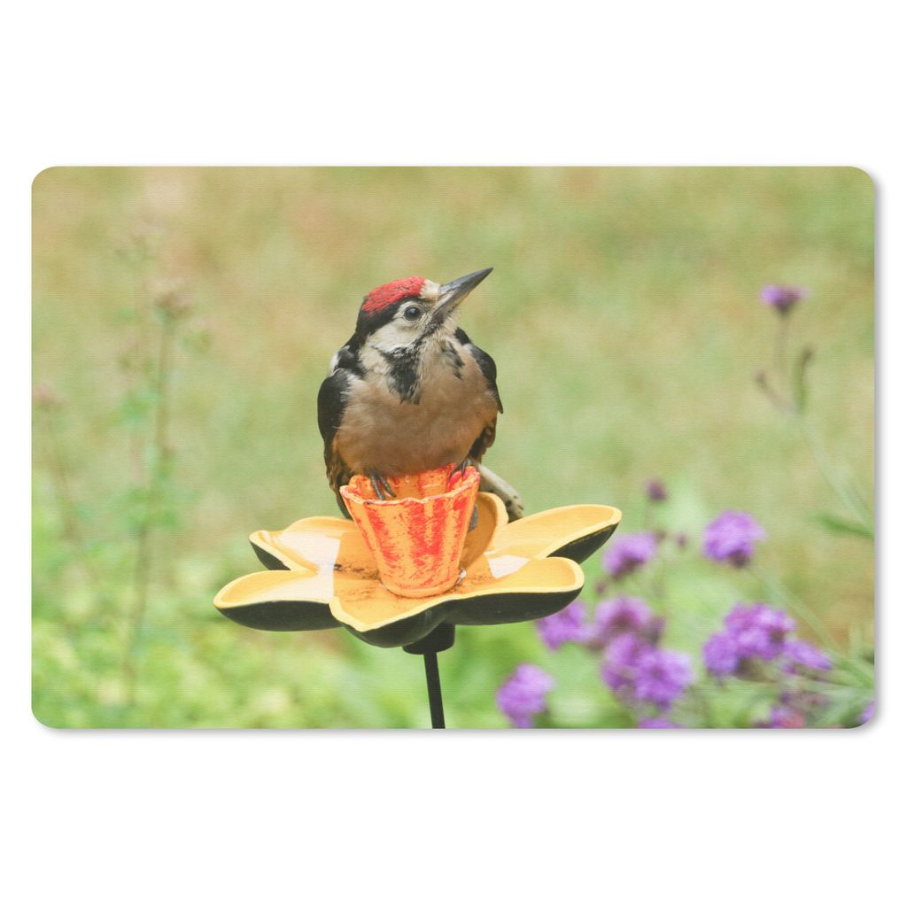 MuchoWow Mauspad Mousepad Ein Buntspechtbaby auf einer Blume 27x18 cm - Mousepads - Maus Mat - Pad - Mausunterlage - Büroartikel - Desk Matten