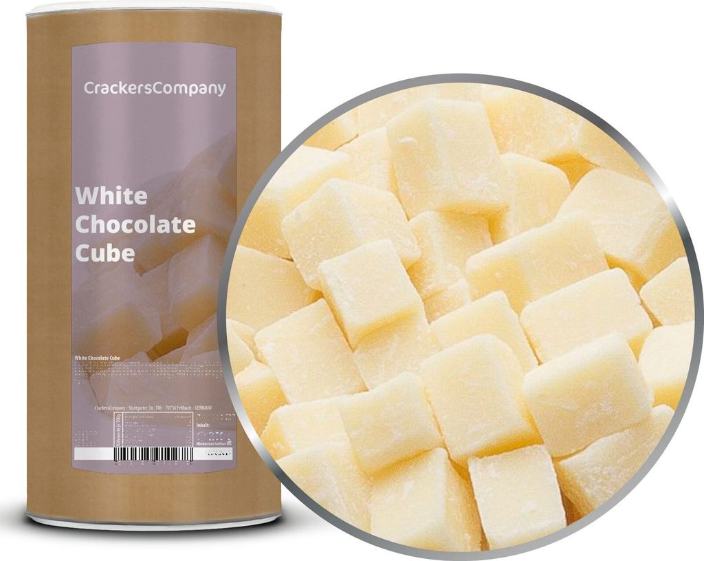 WHITE CHOCOLATE CUBE Membrandose groß 800g