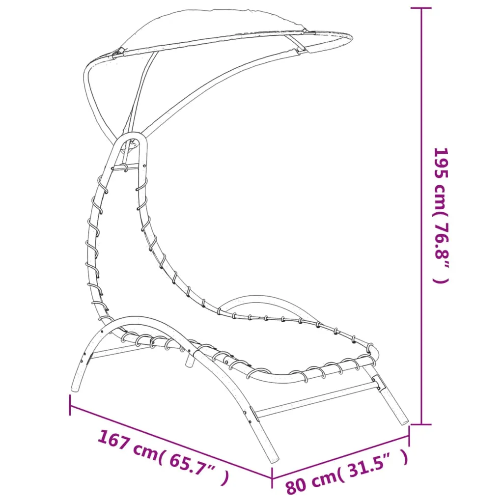 vidaXL Lettino Tettuccio 167x80x195 cm | Struttura Acciaio Alta Resistenza - 7