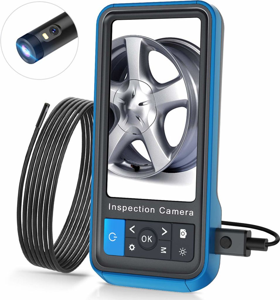 Teslong MS450 Endoskop mit 4,5"-Display, 8mm-Sonde, Doppelkamera, 15m Kabel
