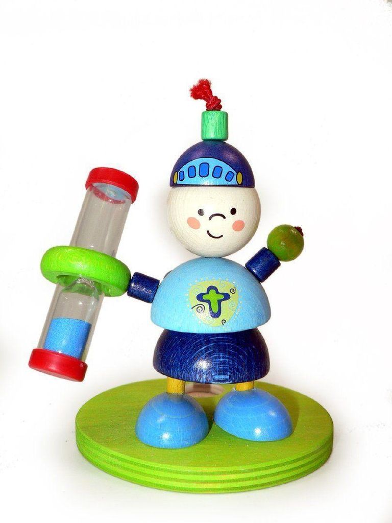 Holzdekoration Zahnputzuhr Ritter BxLxH 100x70x120mm NEU