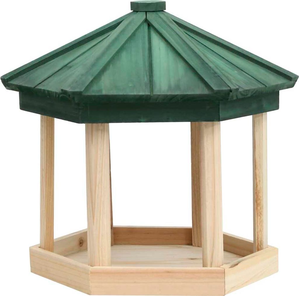 vidaXL Vogelfutterhaus Achteck Tanne Massivholz 33x30 cm Produktbild 