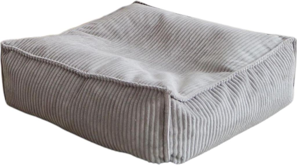 Monio for Kids - Graufarben Kleine Kinderpouf Cord Waschbarer Bezug Bequemer Sitz Kinderzimmer Möbel