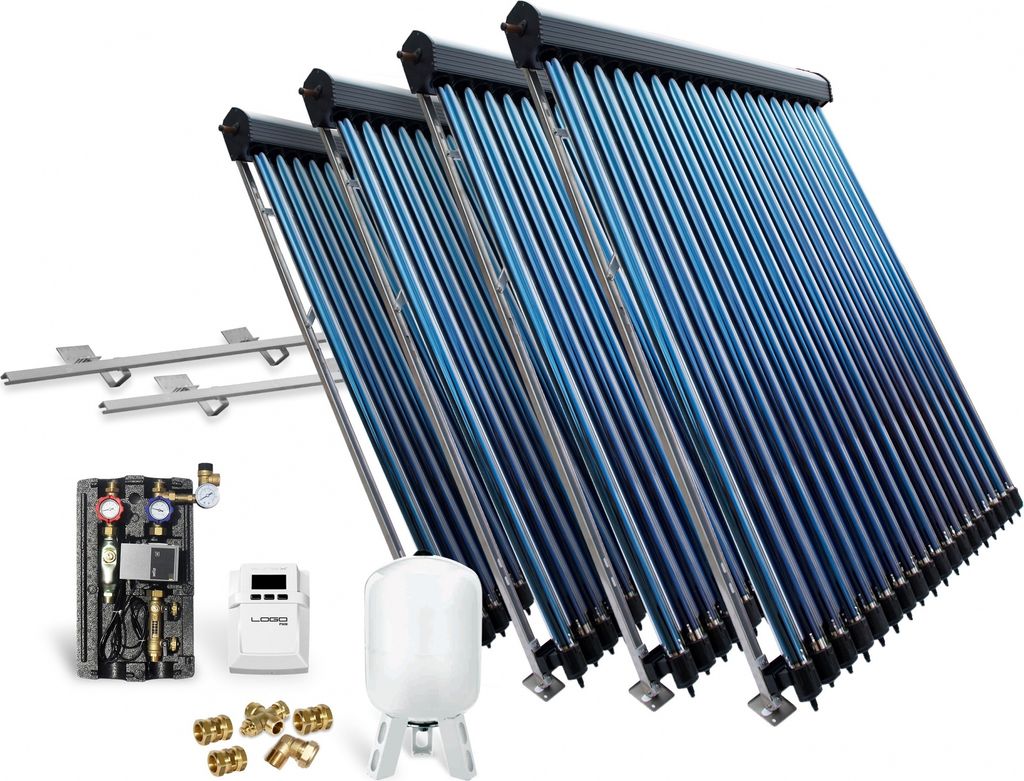 Röhrenkollektor Solarpaket Vakuumröhrenkollektor HP22-4 14,44 m² Flachdach Solar