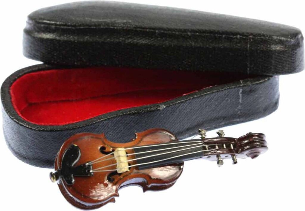 Geige Brosche Geigenbrosche Miniblings Pin Anstecker Anstecknadel Violine + Box
