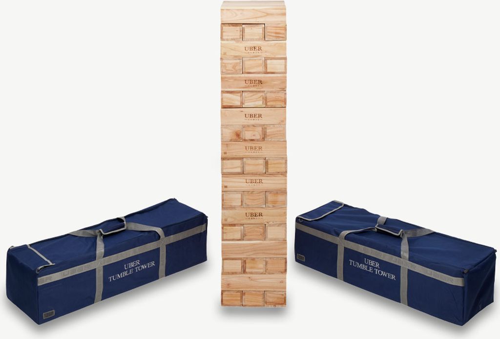 Ubergames - Stapelturm aus Hartholz - 55 kg - Bis zu 250+ cm hoch - Hergestellt in Indien - In n Tragetaschen