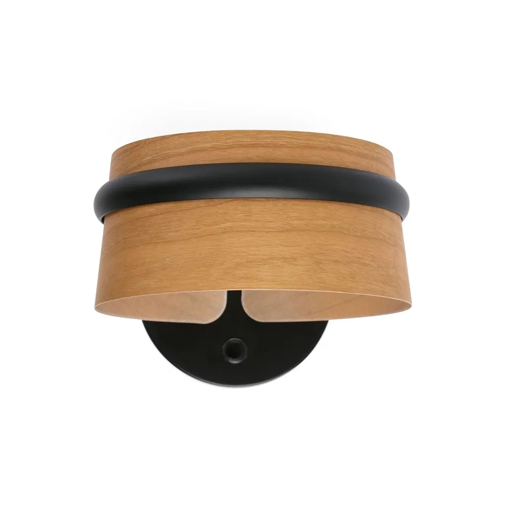 Applique LED LOOP dimmable en métal Noir et Brun - Éclairage modulable
