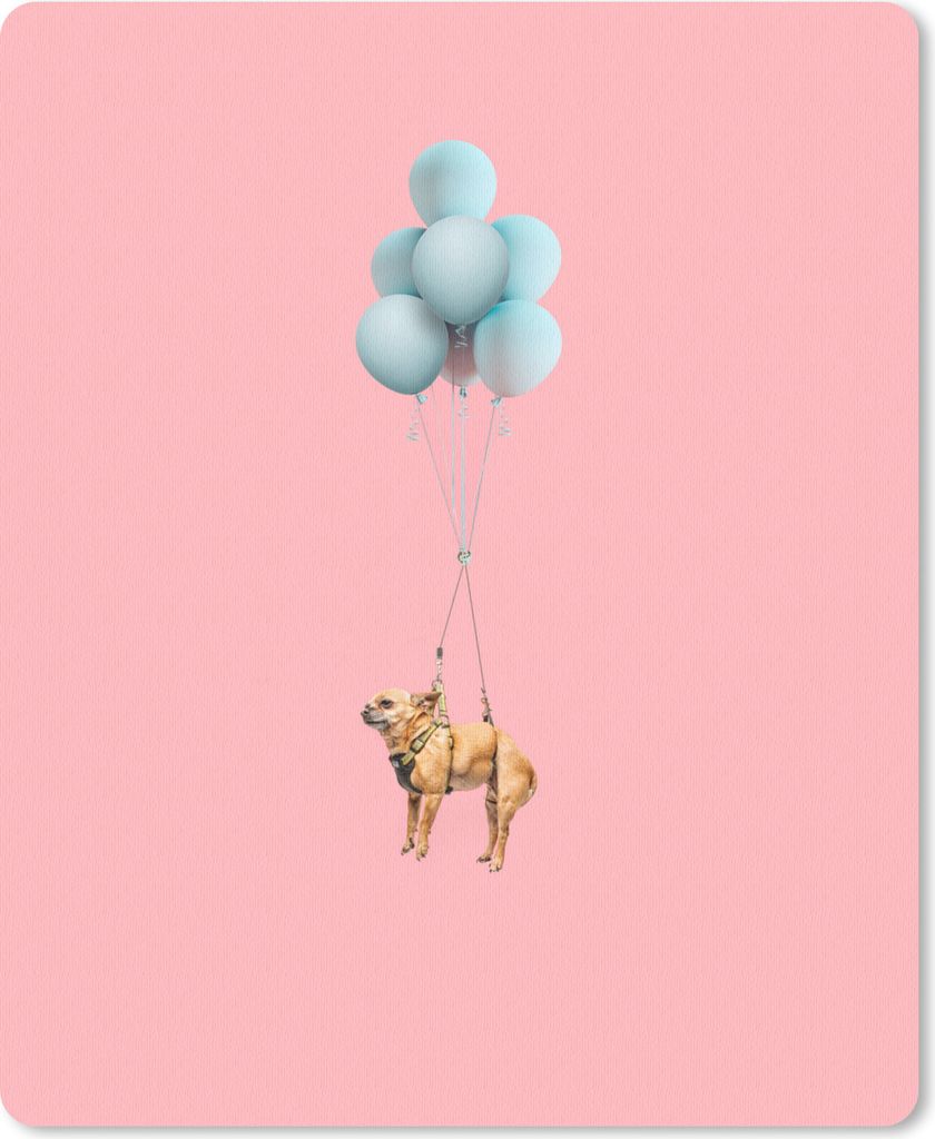 MuchoWow Mauspad Mousepad Chihuahua auf blauen Luftballons 19x23 cm - Mousepads - Maus Mat - Pad - Mausunterlage - Mauspads - Spielen
