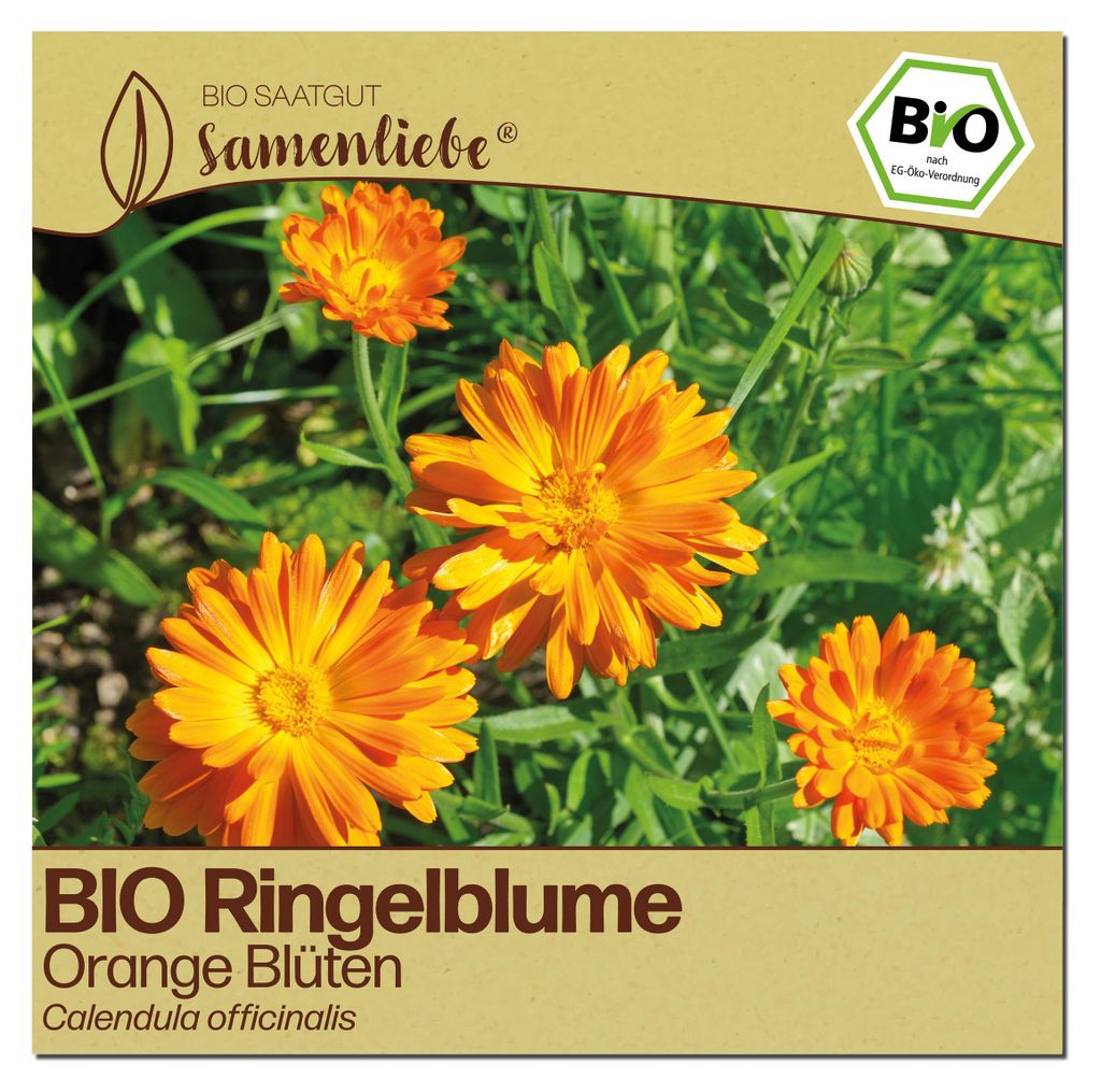 Samenliebe Ringelblume Samen | Wildblume - orange & essbare Blüten - samenfestes Saatgut