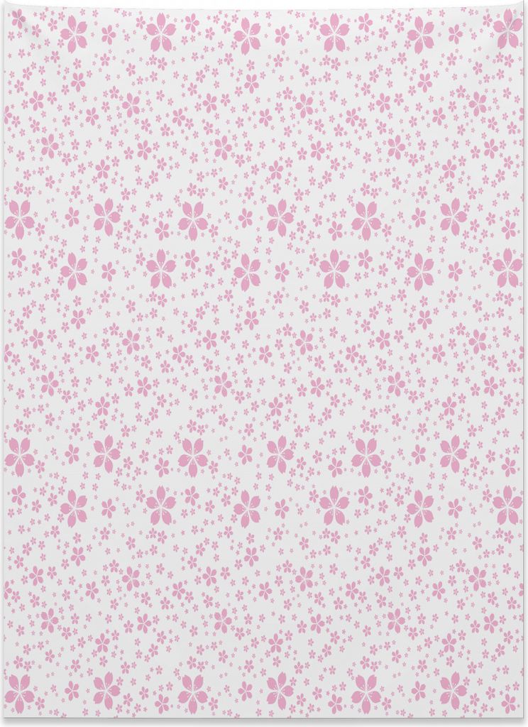 Abakuhaus Kirschblüte Wandteppich, Süße rosa Flora aus Weiches Mikrofaser Stoff Kein Verblassen Klare Farben Waschbar, 110 x 150 cm, Hellrosa Weiß