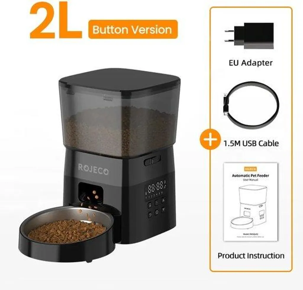 Distributeur automatique de nourriture 2L pour chiens et chats blanc