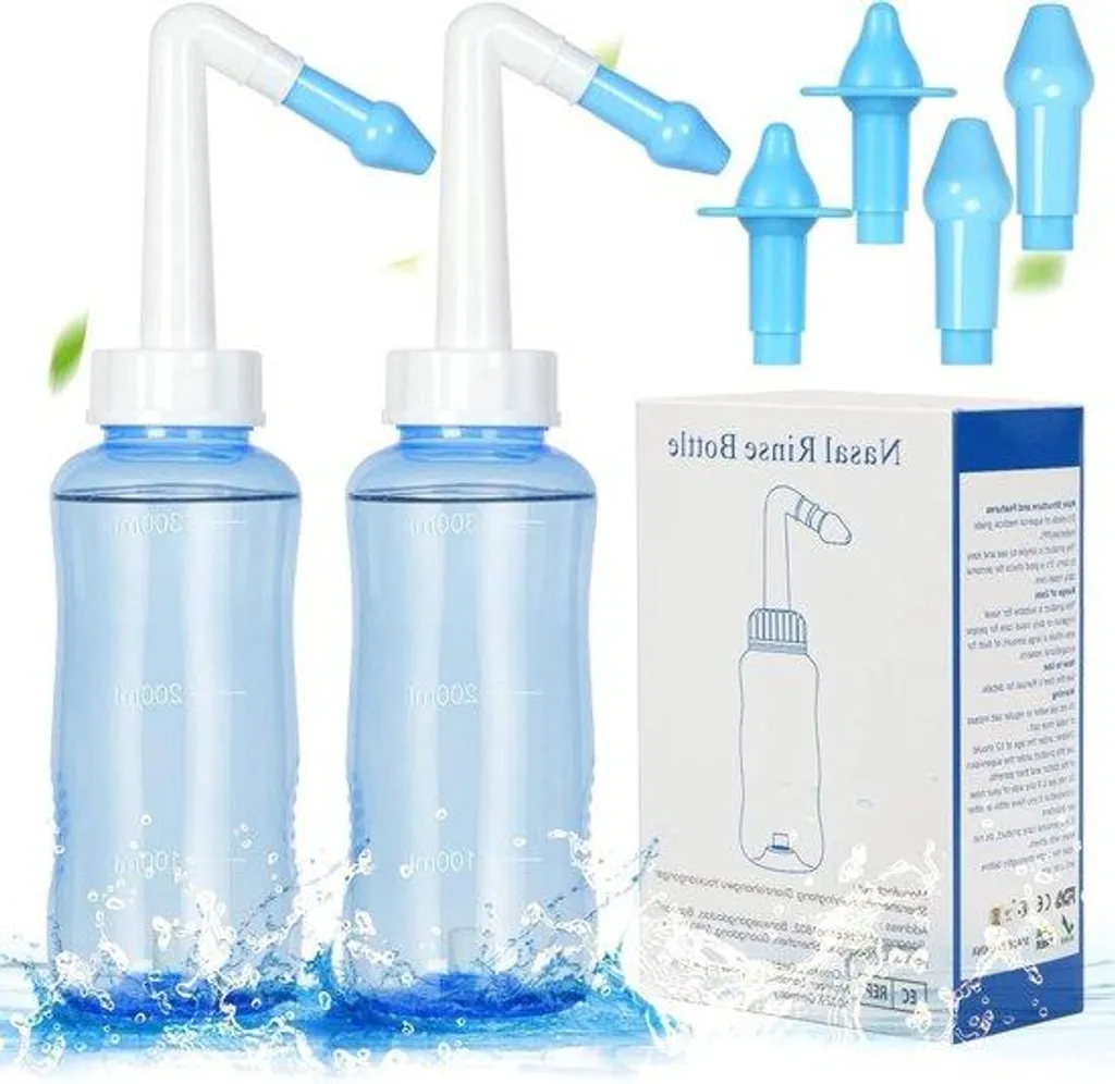 Kit rinçage sinus 300ml, 2 unités pour nez bouché et allergies enfants