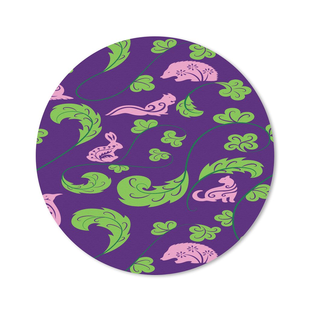 MuchoWow Mauspad Mousepad Blätter - Tiere - Muster 40x40 cm - Mousepads - Maus Mat - Pad - Mausunterlage - Schreibtisch Accessoires