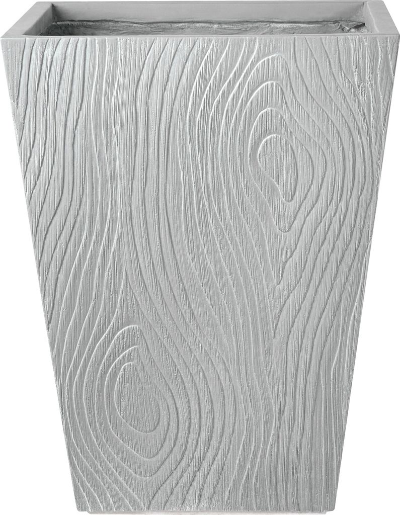 BELIANI Blumentopf Grau Lehm-Faser-Mischung Quadratisch 42x42x50 cm Modernes Design Großer Blumenkübel Übertopf Pflanzgefäß Indoor & Outdoor