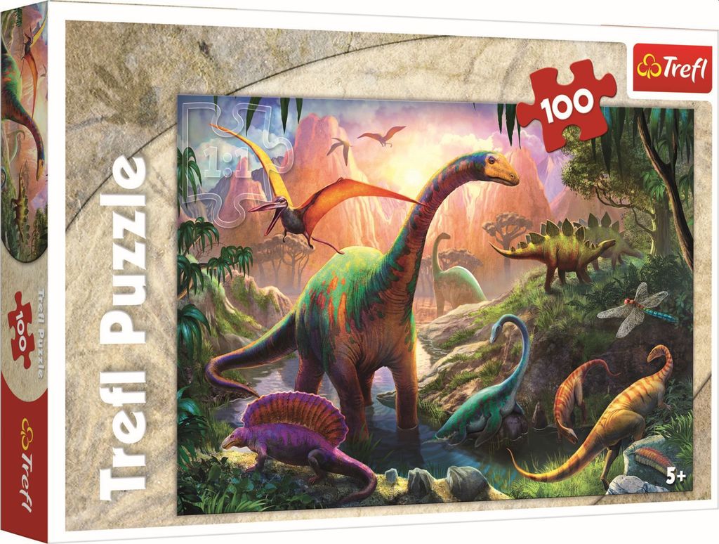 TREFL Puzzle Welt der Dinosaurier 100 Teile Produktbild 