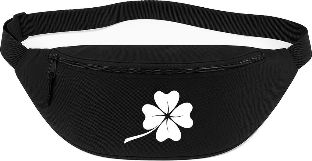 Huuraa Bauchtasche Kleeblatt Silhouette 2,5 Liter Black Polyester Crossbody Bag Geschenkidee