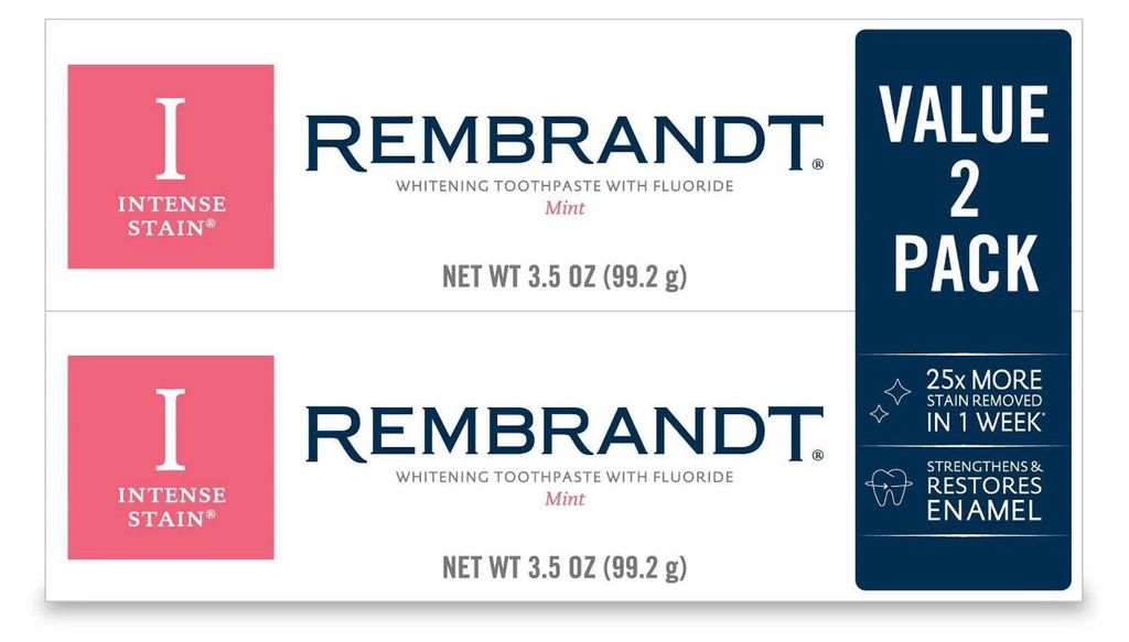 Rembrandt Dentifricio sbiancante intensivo, menta, 3,5 oz Immagine del prodotto 