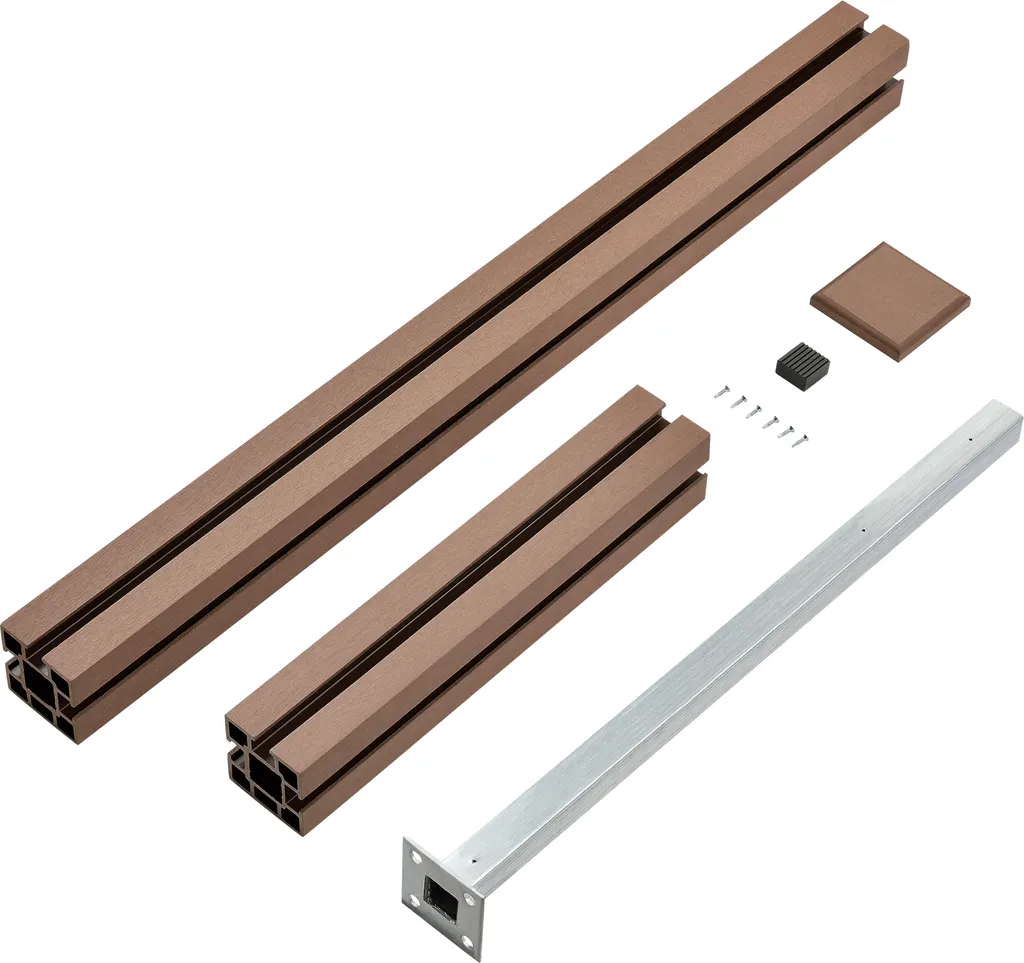Panneau de Clôture Occultant WPC 180x180 cm avec Kit de Fixation Complet - 5