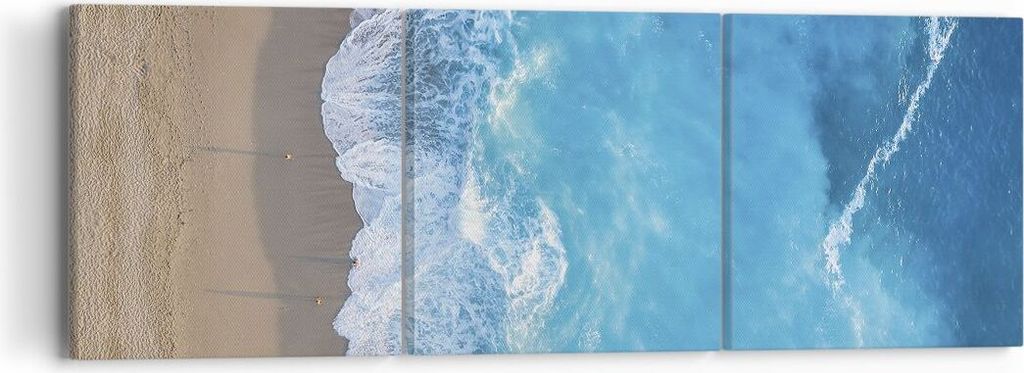 Bild auf Leinwand - Leinwandbild - 3 Teile - Strand Rand Meer - 90x30cm - Wand Bild - Wanddeko - Wandbilder - Leinwanddruck - Bilder - Wanddekorati...