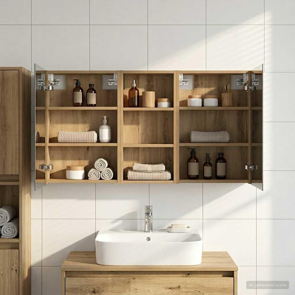 Maison Exclusive - Badezimmerschrank-Set 3 pcs 110 x 10,5 x 60,5 cm Holzwerkstoff