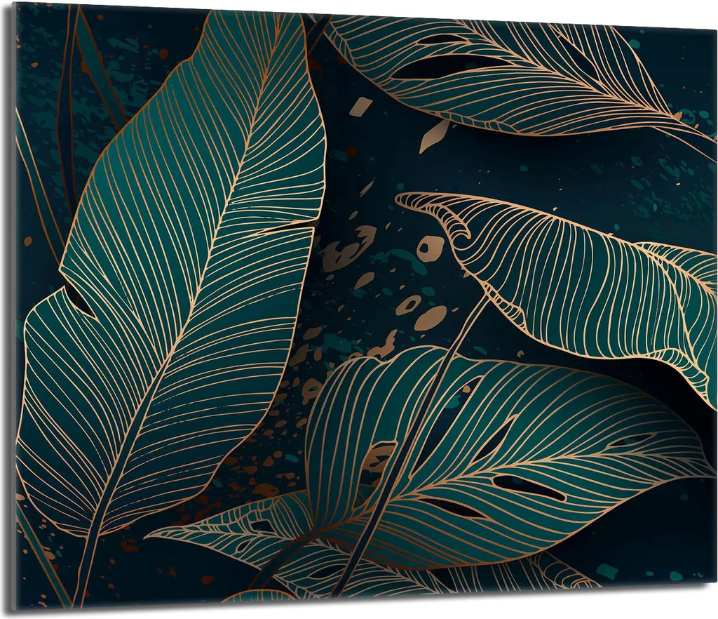 Coprifornelli Universale 60x52 Vetro - Tagliere Grande Verde Fogliame