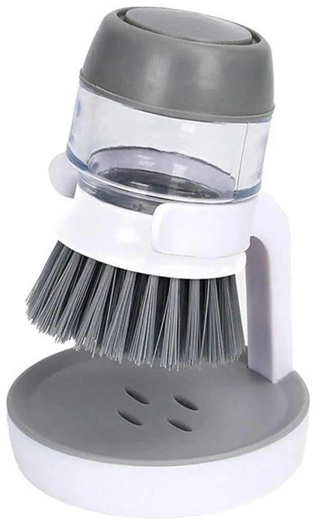 Brosse de cuisine à réservoir de savon liquide pour nettoyage efficace