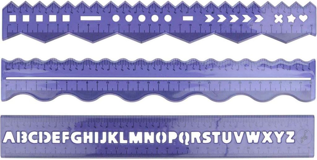 Kreativ-Linealset 30cm, 3-tlg.