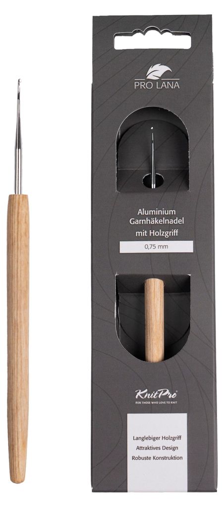 Pro Lana KnitPro NATURAL Aluminium Häkelnadel mit Produktbild 
