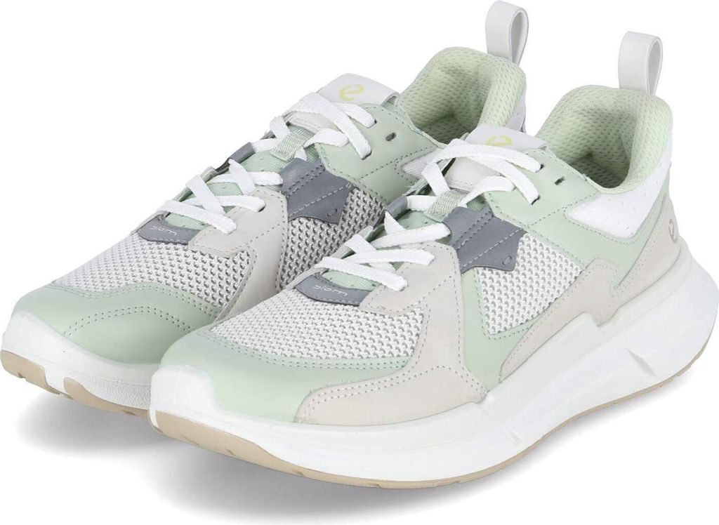 Ecco Damen Low Sneaker BIOM 2.2 W Weiß-Grün Leder-Textil-Mix Größe: 36