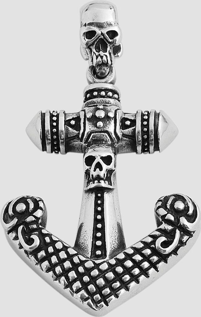 Akzent Edelstahlanhänger in silberfarbig, Breite: 36 mm / Höhe: 52 mm