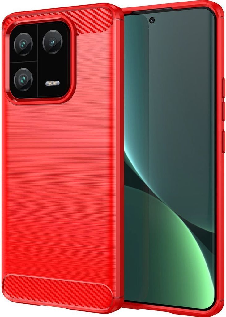 Mobigear Brushed Slim Xiaomi 13 Pro Hülle Flexibles TPU Backcover - Rot