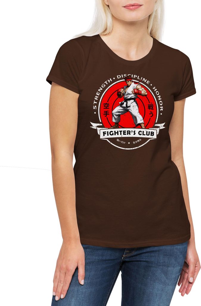 Urban Backwoods Fighter's Club Ryu II, Damen T-Shirt, Farbe: Braun, Größe: XL