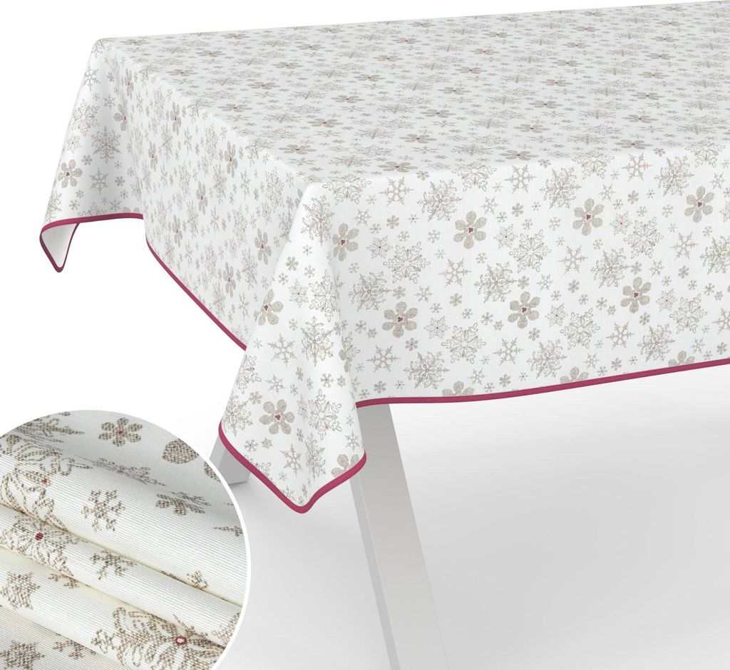 Tischdecke Schneeflocken Weiß 220x140 B