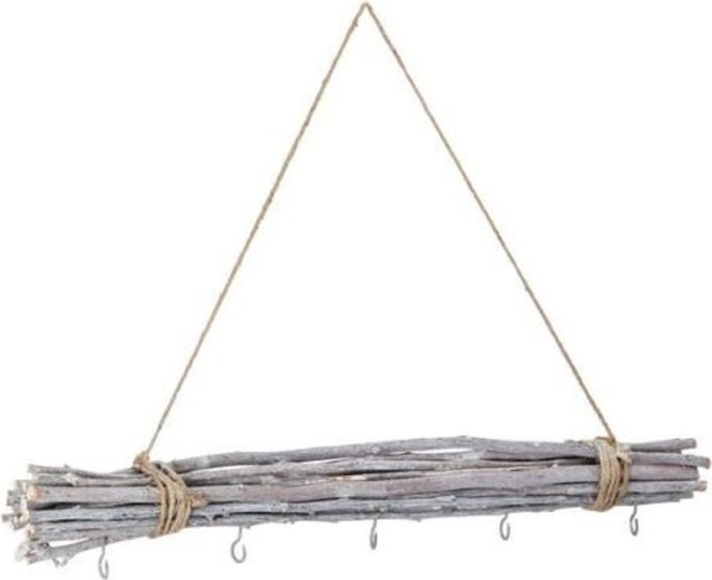 Dekozweige 50 cm Holz Fensterhänger mit 5 Haken braun natur Deko Landhaus Zweig