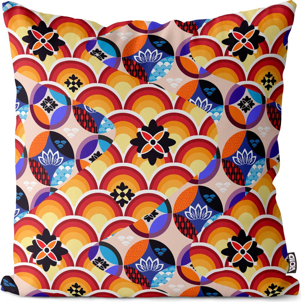 VOID Japan Kultur Blüten Seerosen Muster Kissenbezug Kissenhülle Polyester wasserfest Outdoor Indoor