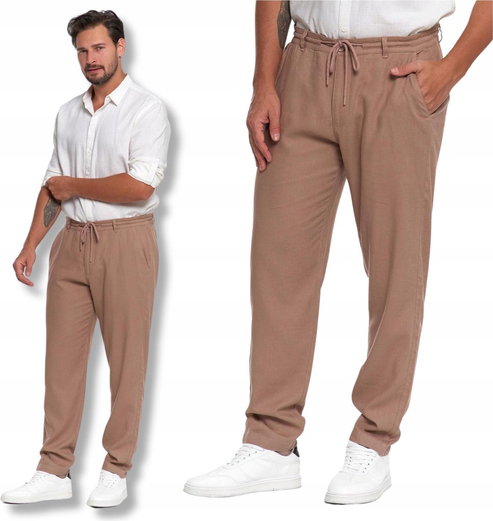 Bequeme Herren Leinenhosen Elegant Klassisch Gerade Bein MORAJ XL