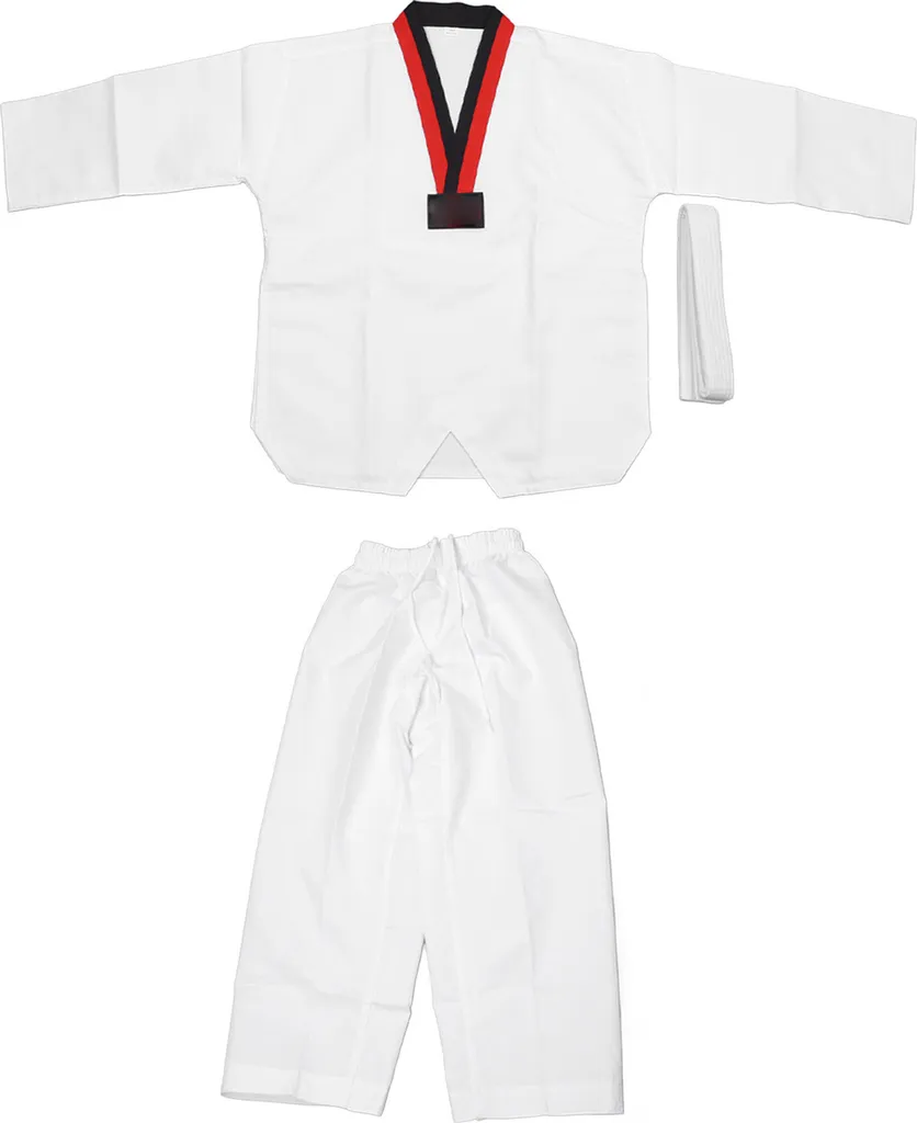 Tenue de Taekwondo Complète Dobok Mixte Blanc Confortable et Souple
