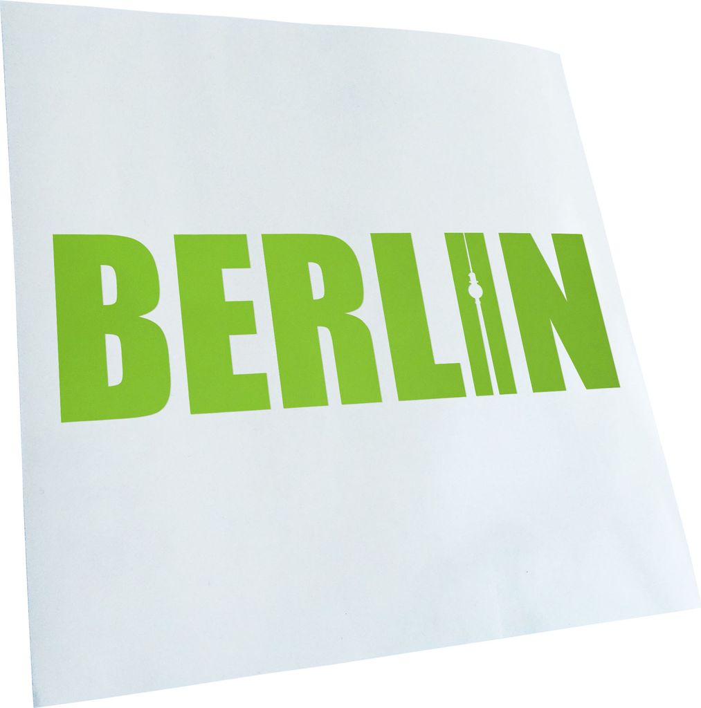 hauptsachebeklebt Kiwistar - Autoaufkleber - Berlin Schriftzug Heckscheibe - Aufkleber für Auto Kfz Fahrrad, LKW, Truck Mofa