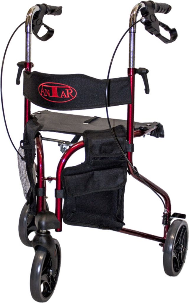 Antar Premium Rollator, 3 Räder, faltbar, Sitz und Produktbild 