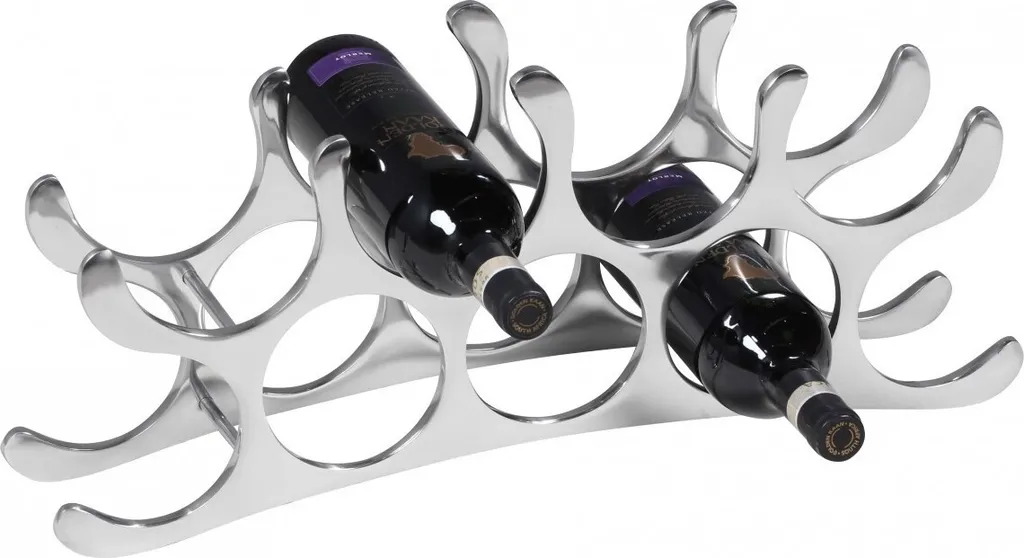 Range-bouteilles moderne 9 emplacements en aluminium argent inoxydable