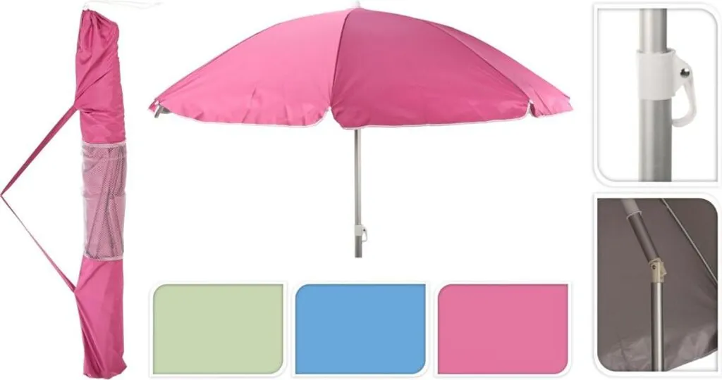 Parasol de Plage de 2 mètres Inclinate - Toile Résistante aux Rayons UV