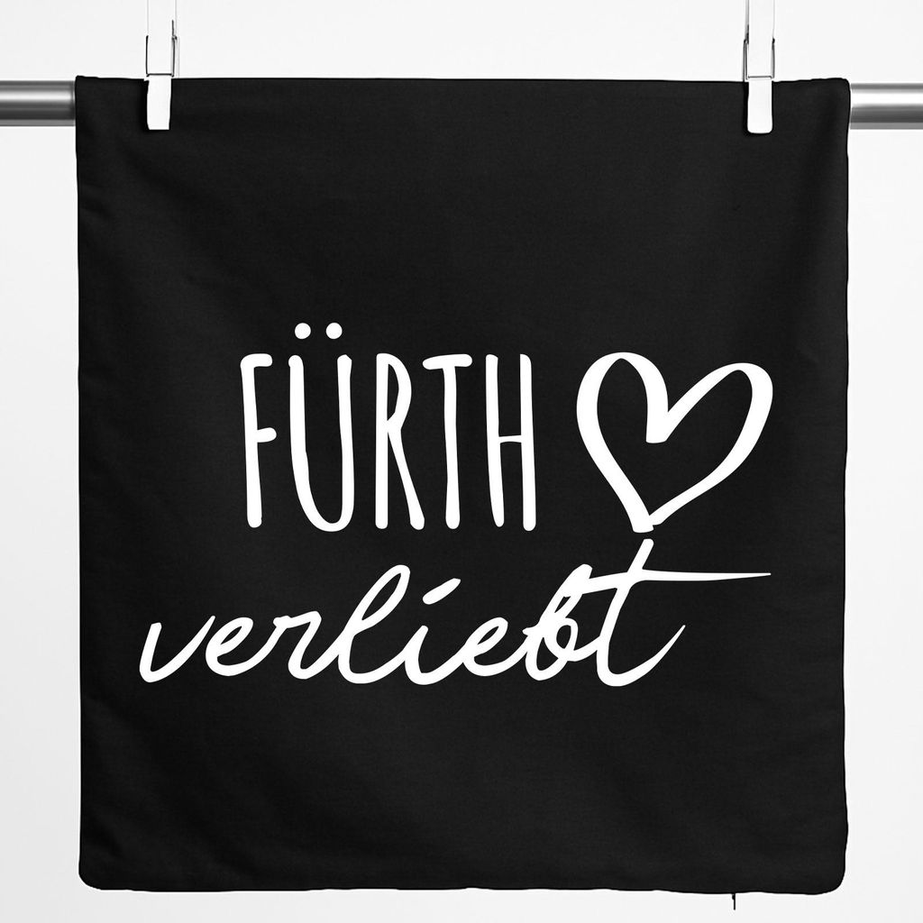 Huuraa Kissenbezug Fürth verliebt 40x40cm Black Baumwolle Dekokissenbezug Geschenkidee