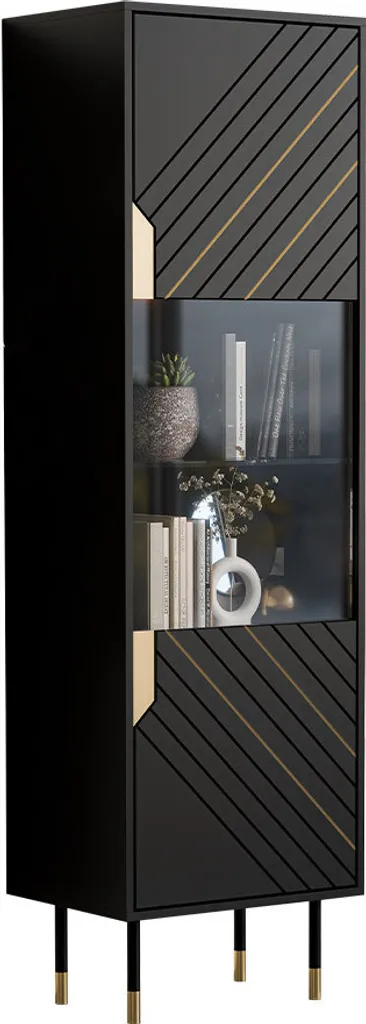 Vitrine étroite SACUL noir et or : la solution pour petits espaces - 5