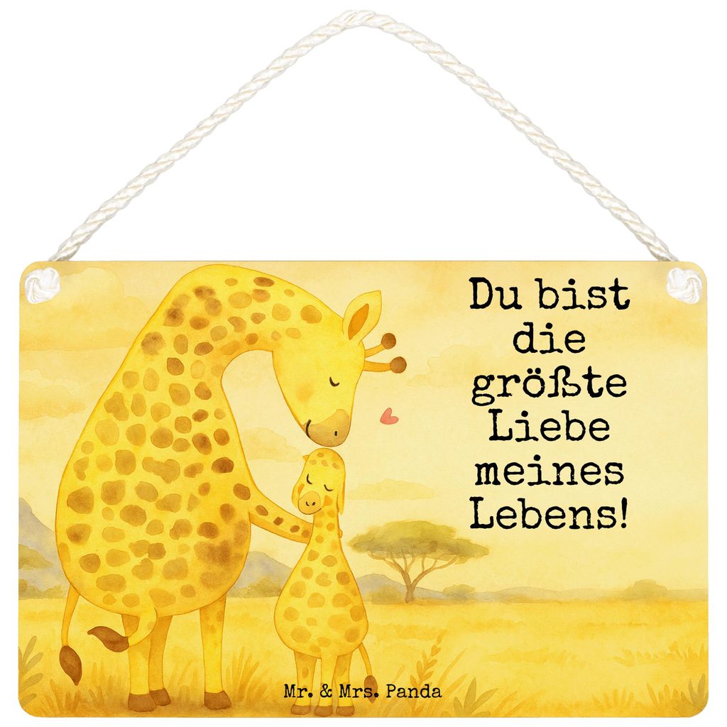 Mr. & Mrs. Panda Schild Giraffe Kind Design DIN A5 - Weiß - Geschenk, Afrika, Wandbild Holz, Sohn, Türschild, Lieblingsmensch, Mutter, wandhänge...