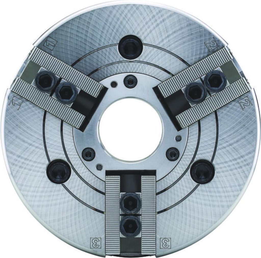 Röhm Kraftspannfutter KFD-HE 170, 3-Backen, Spitzverzahnung90°, Zylindrische Zentrieraufnahme - 154384
