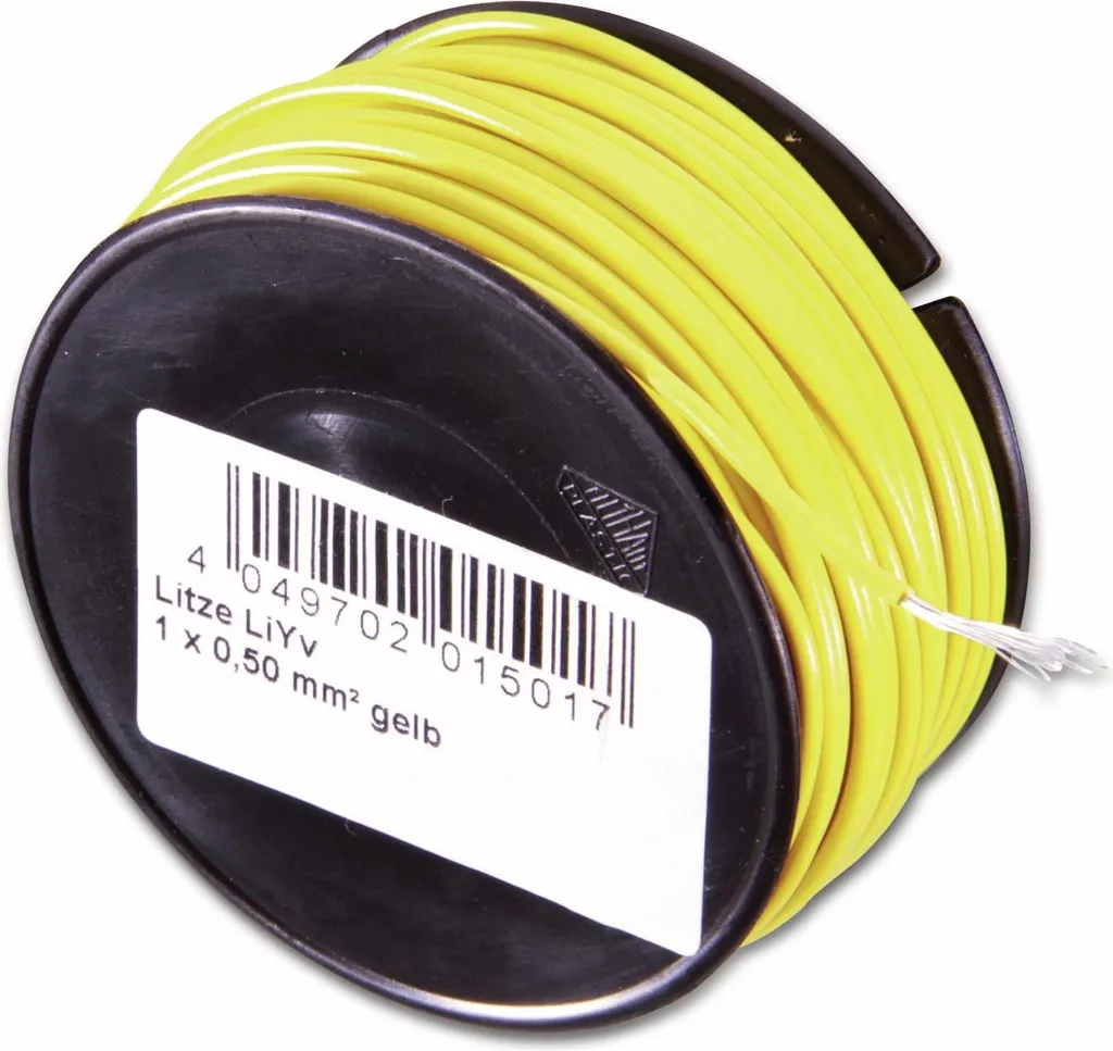 Fil de câblage souple LIYV 0,50mm² jaune RAUTRONIC pour électronique 100m