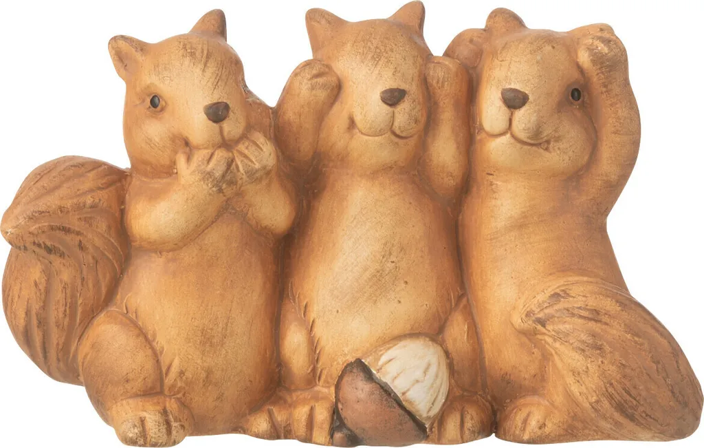 Écureuil J-Line Porcelaine Marron : Égayez votre Intérieur avec Sagesse