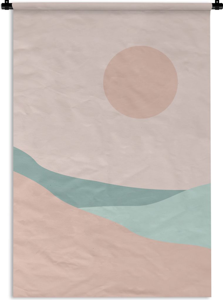 MuchoWow Wandteppich Wandbehang Sommer - Strand - Sonne 90x135 cm Tapisserie Dekoration Wandtuch - Baumwolle - Wandskulptur